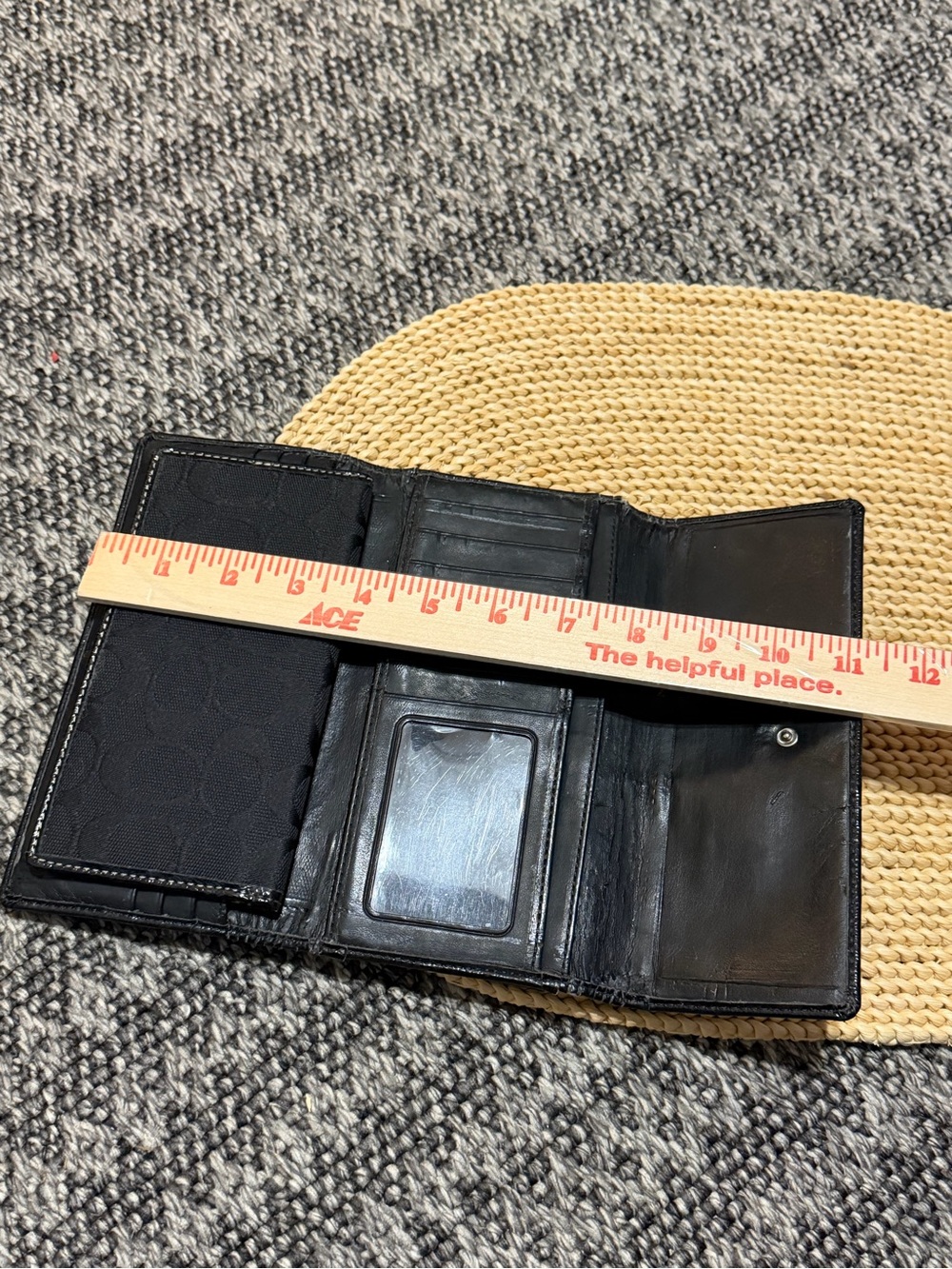Coach Campbell Black Signature Soho Canvas Shoulder Bag Purse Checkbook Wallet - Picture 16 of 16